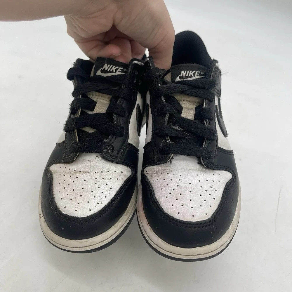 Nike Dunk Low Panda Shoes Youth 12c Lace Up Skate Sneaker CW1588-100